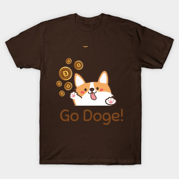 Go Dogecoin T-Shirt by RedSparkle 